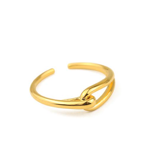 Gold Plated Brass Buckle Open Ring