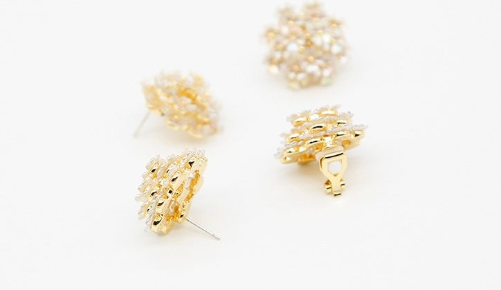 Baby's Breath Design Shell Earrings with S925 Silver Needle