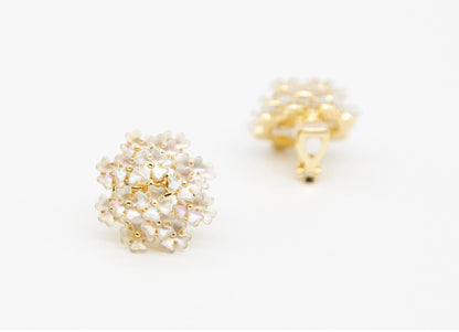 Baby's Breath Design Shell Earrings with S925 Silver Needle