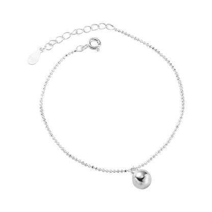 Sterling Silver Bead Bracelet Pedant with Thin Chain
