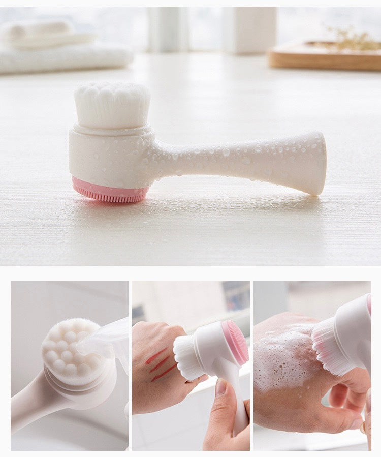 3D Double-Sided Silicone Facial Cleansing Brush