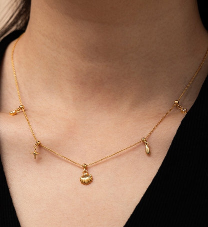 18K Gold-Plated Shell Charm Necklace