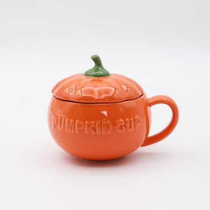 Ceramic Pumpkin Mug With Lid