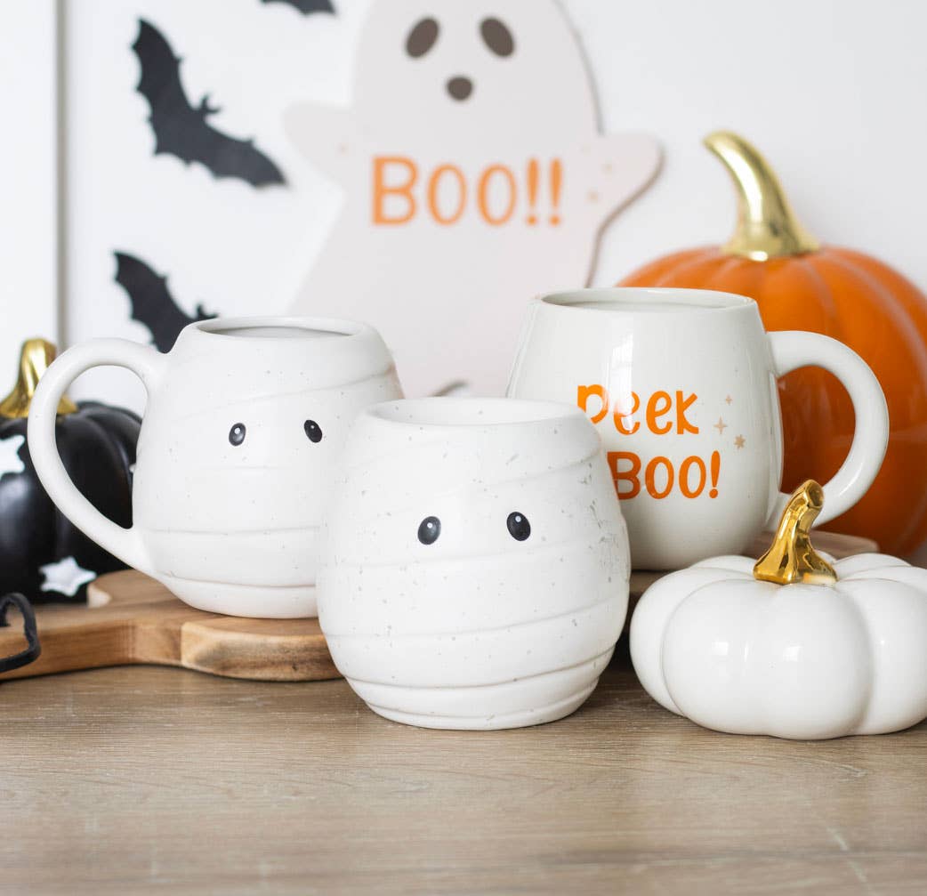 Peekaboo Ghost Rounded Halloween Mug