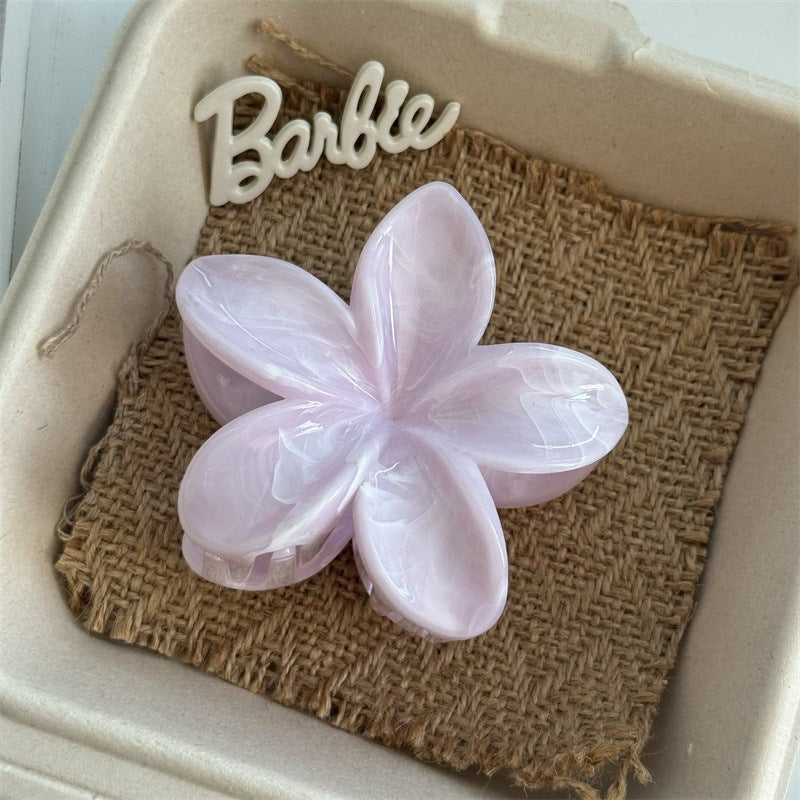 Hawaiian Floral Claw Clip with Marble Color