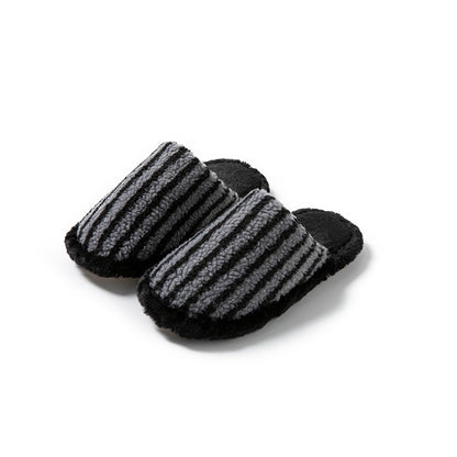 Women Soft Fleece Striped Plush Indoor Slippers