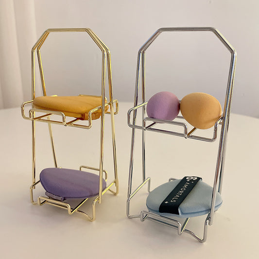 Double Layer Metal Cushion Puff Holder Stand