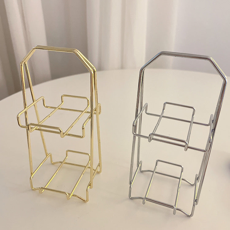 Double Layer Metal Cushion Puff Holder Stand