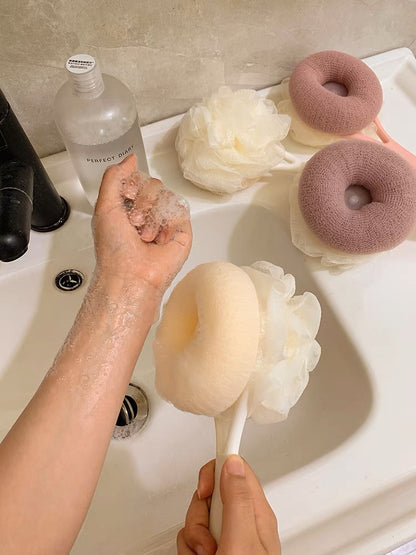 Dual-Sided Long-Handled Bath Exfoliating Sponge
