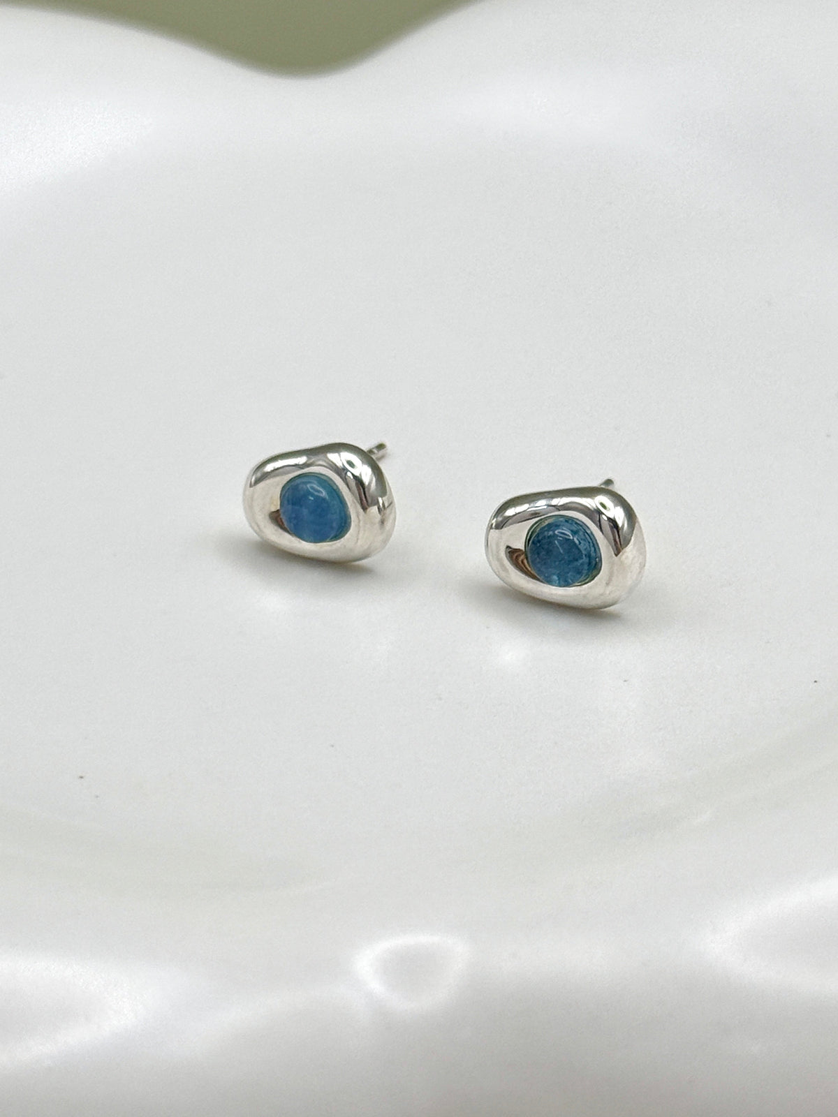 Sterling Silver Aquamarine Stud Earrings
