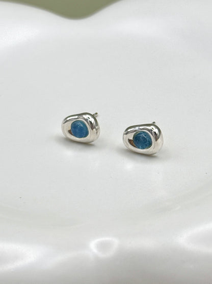 Sterling Silver Aquamarine Stud Earrings