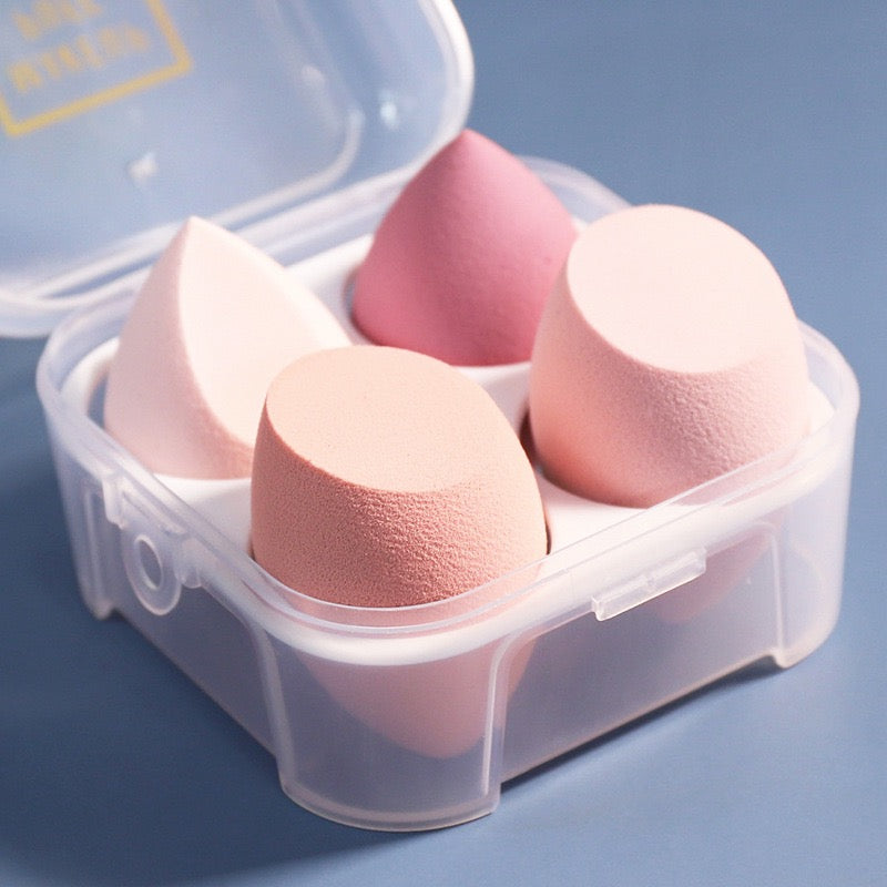 Achieve flawless makeup application with our Latex-Free Powder Puff Water Drop Beauty Sponge- set of pink colour -4