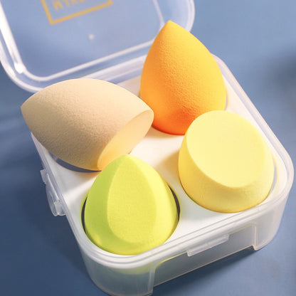 Achieve flawless makeup application with our Latex-Free Powder Puff Water Drop Beauty Sponge- set of yellowish colour -4 pieces