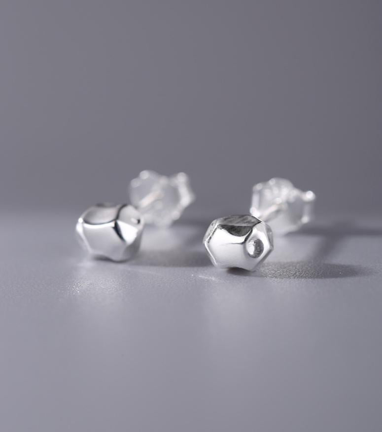 Sterling Silver Irregular Granule Stud Earrings