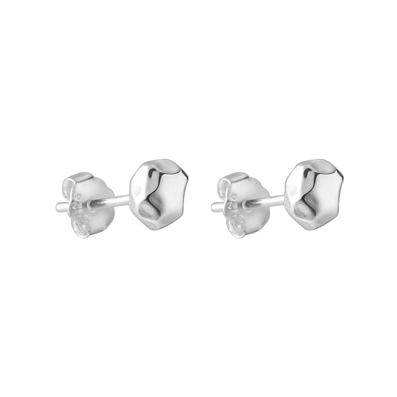 Sterling Silver Irregular Granule Stud Earrings