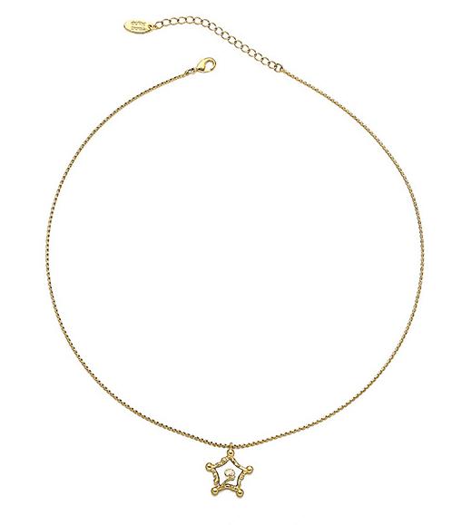 Gold Plated Brass Mother-of-pearl Star Pendant Necklace