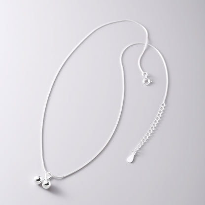 Sterling Silver Cherry Snake Chain Necklace