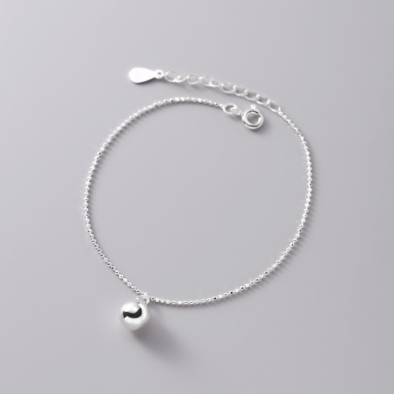 Sterling Silver Bead Pendant Dainty Bracelet