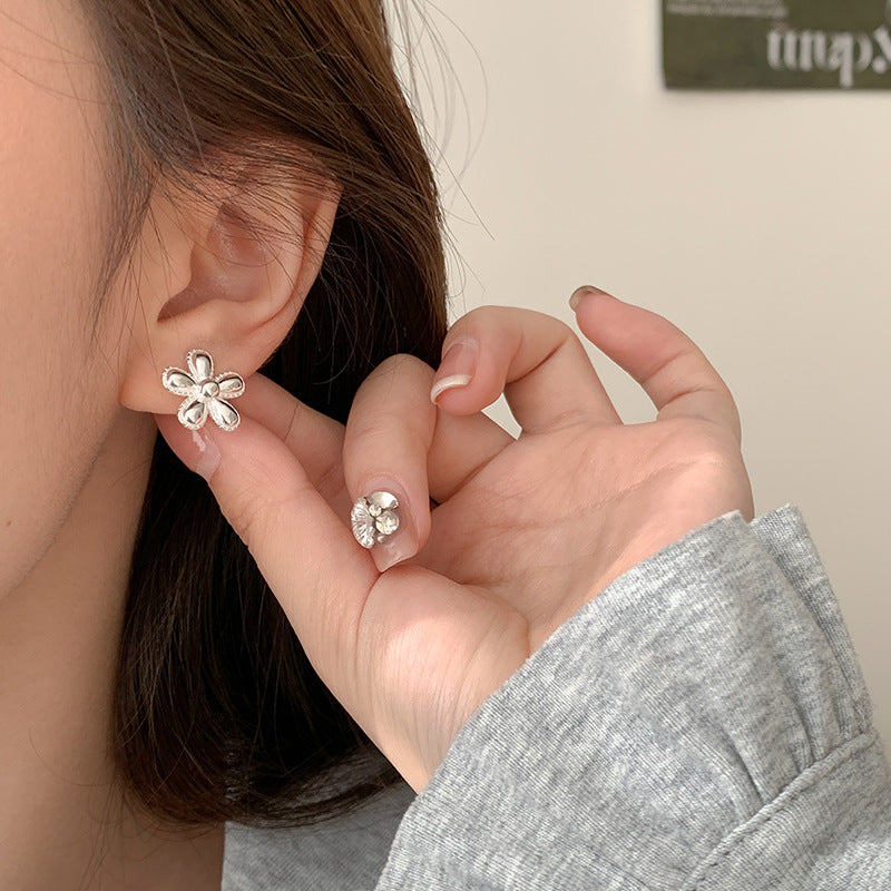 Sterling Silver Flower Ear Studs