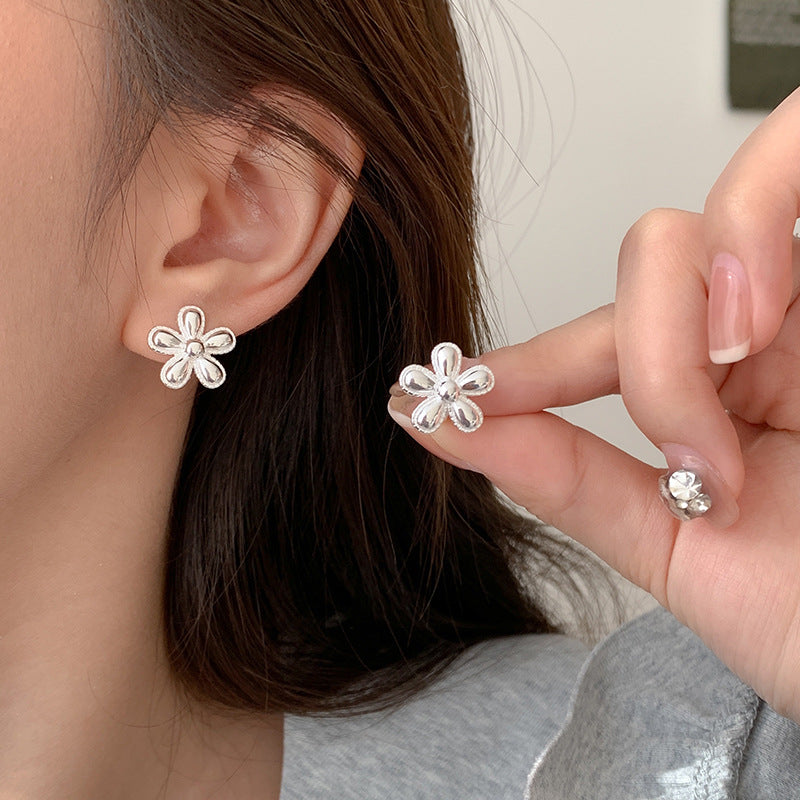 Sterling Silver Flower Ear Studs