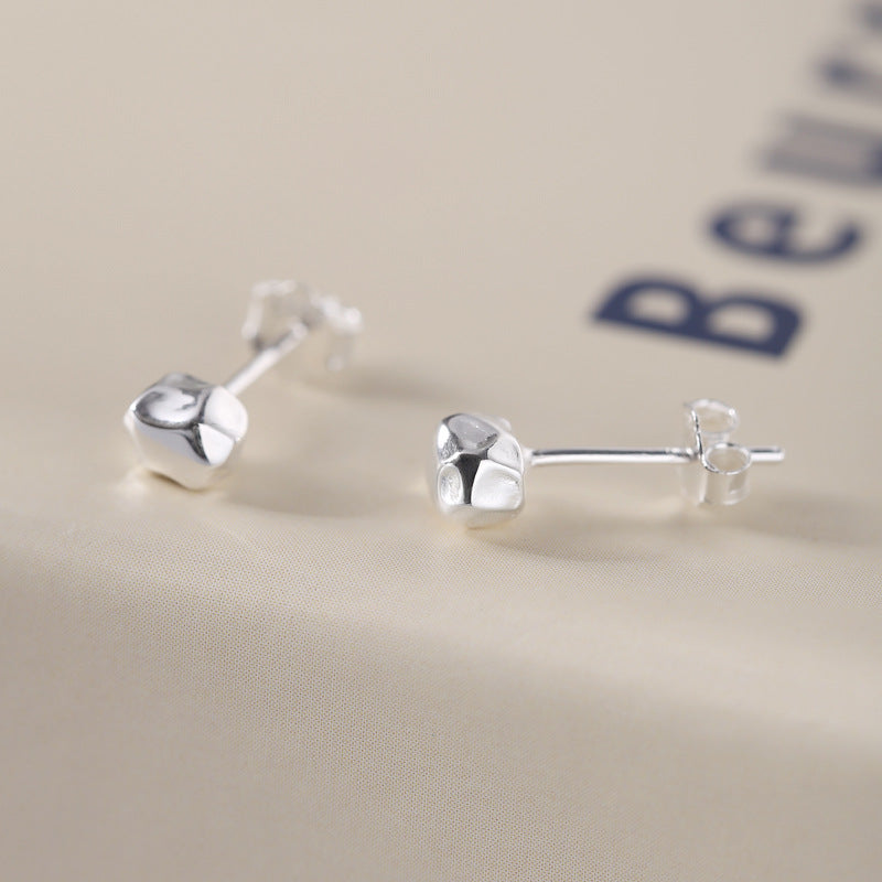 Sterling Silver Irregular Granule Stud Earrings