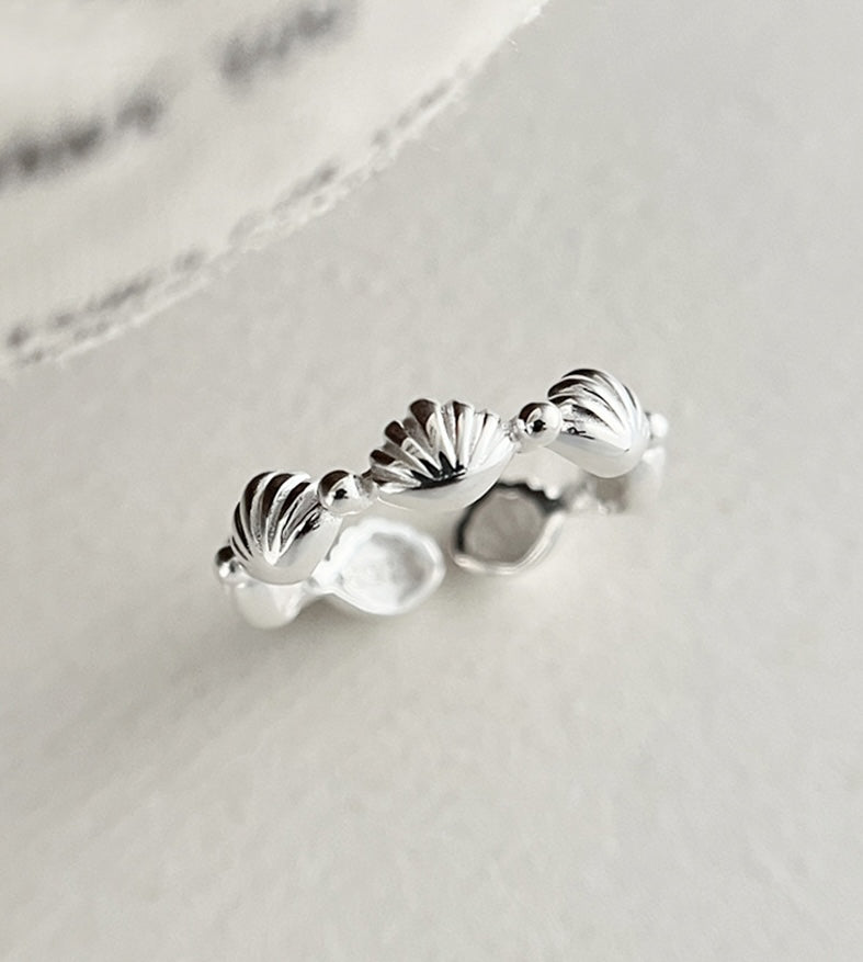 Sterling Silver Shell Link Ring Open Ring