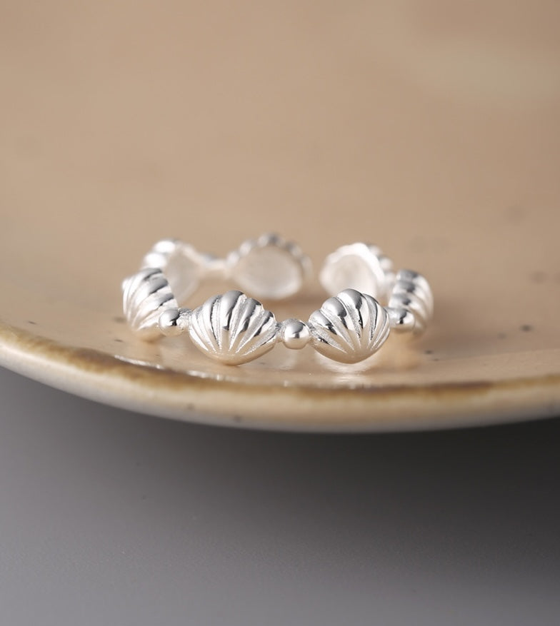 Sterling Silver Shell Link Ring Open Ring
