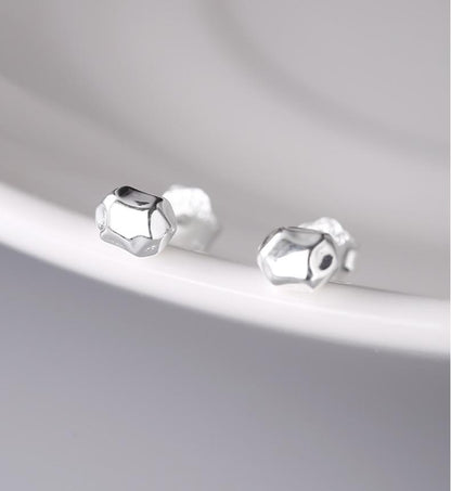 Sterling Silver Irregular Granule Stud Earrings