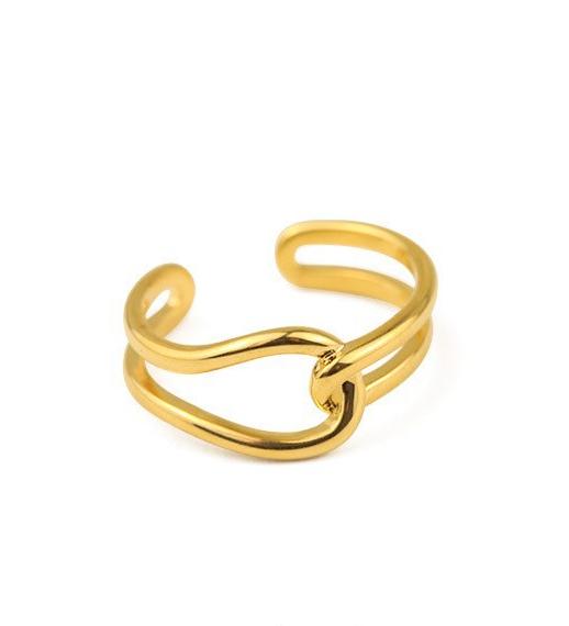 Gold Plated Brass Buckle Open Ring