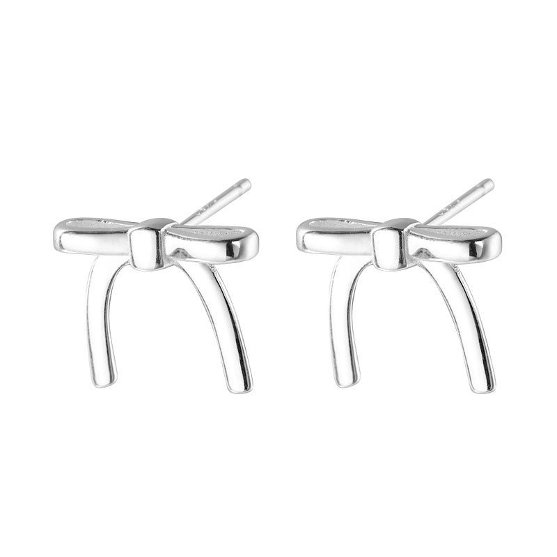 Sterling Silver Mini Bow Tie Stud Earrings