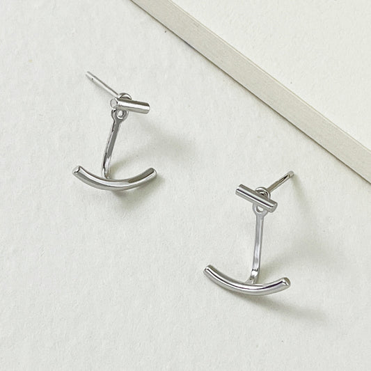 Sterling Silver Arc Jacket Earrings