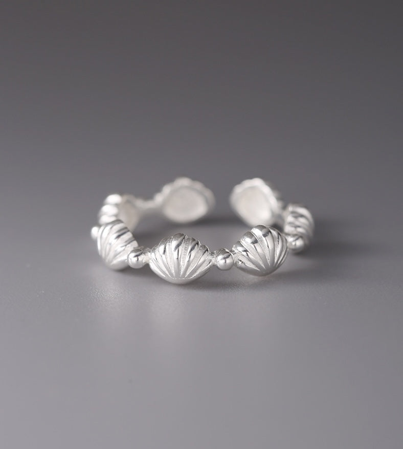 Sterling Silver Shell Link Ring Open Ring