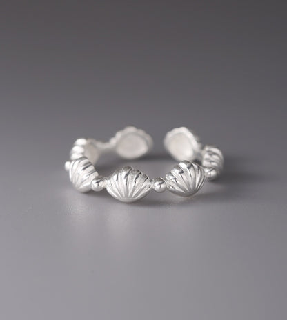 Sterling Silver Shell Link Ring Open Ring