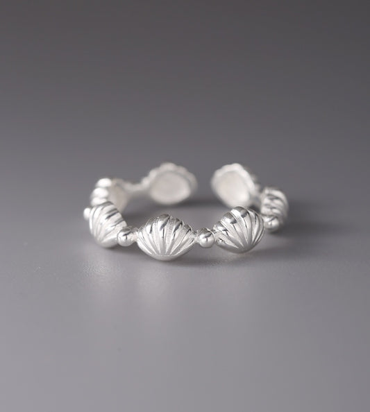 Sterling Silver Shell Link Ring Open Ring
