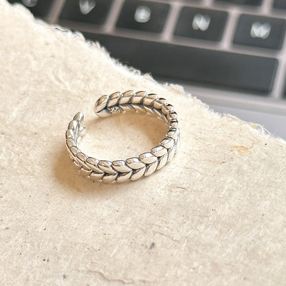 Sterling Silver Wheat Open Ring