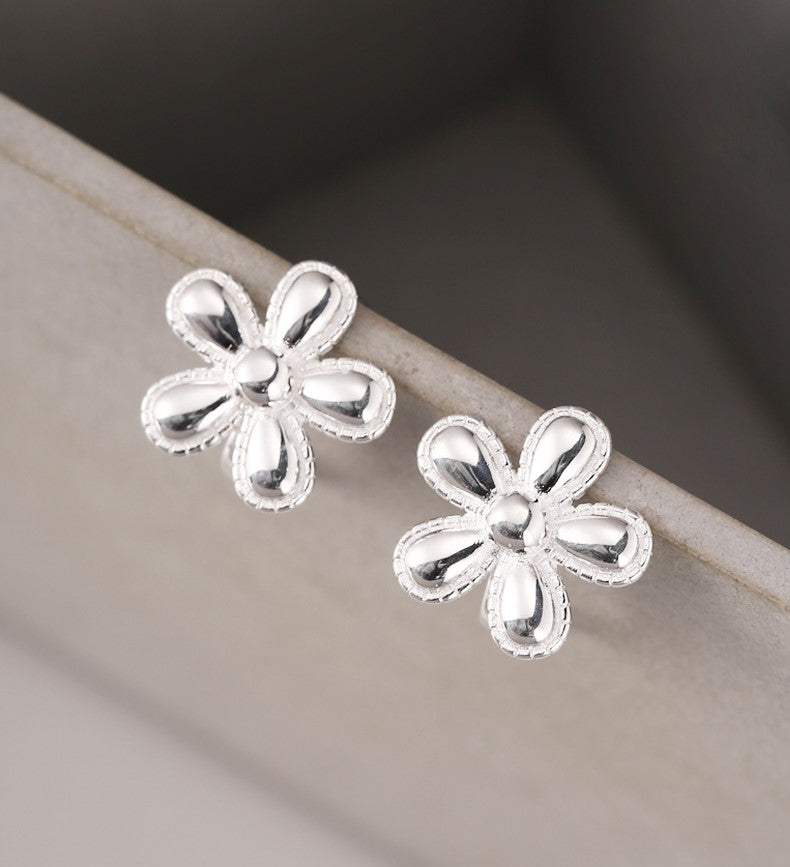 Sterling Silver Flower Ear Studs