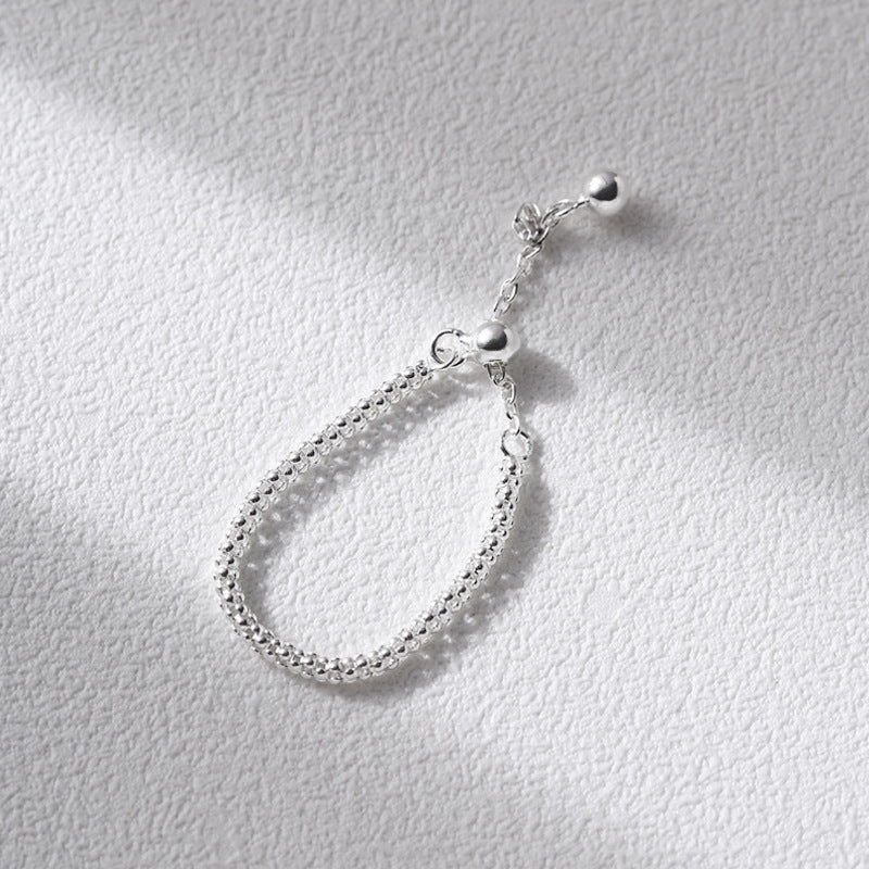 Sterling Silver Glisten  Adjustable Chain Ring