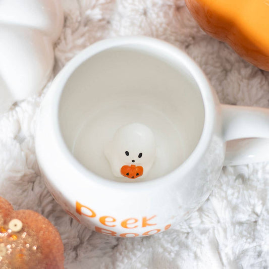 Peekaboo Ghost Rounded Halloween Mug