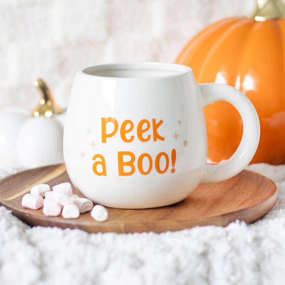 Peekaboo Ghost Rounded Halloween Mug