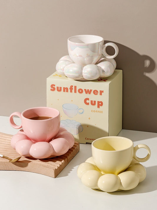 Stylish Sunflower Design Cup Set