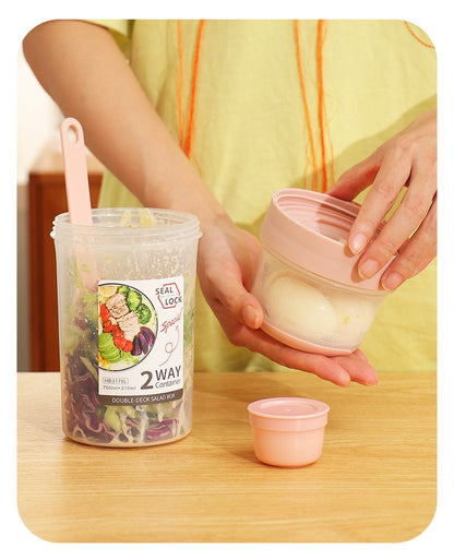 Sealed Salad Cup with Spork (Double-Layer/Single-Layer)